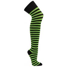 Socks 4 Fun Nadkolenky bavlněné 2721 černá-zelená