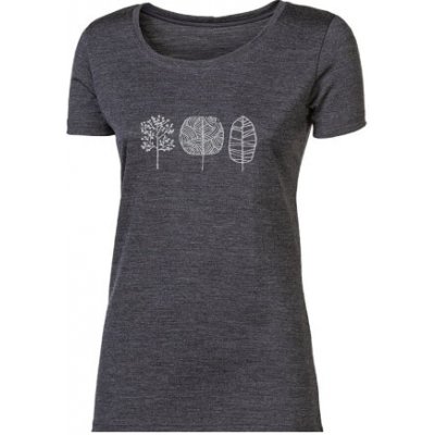 Progress VINKA "TREES" dámské merino triko šedý melír – Zboží Dáma