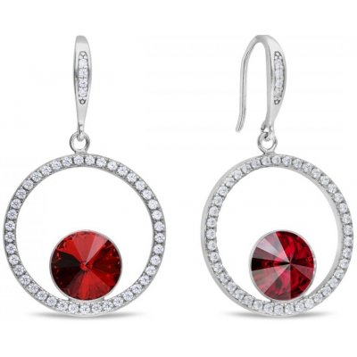 Spark stříbrné červené se Swarovski Elements Orbita KWCD1122SS39SC Scarlet