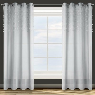 Design 91 ZÁVĚS NA KROUŽCÍCH STELLA 140X250 CM ŠEDÁ – Hledejceny.cz