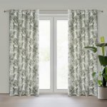 EUROFIRANY ZATEMŇOVACÍ ZÁVĚS NA KROUŽCÍCH ZORA 140X250 CM LISTY – Zboží Dáma