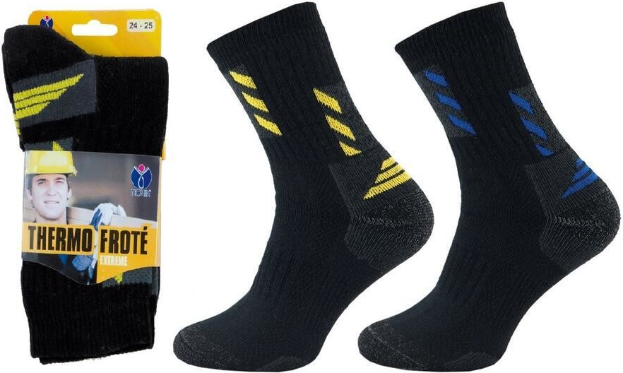 Novia Termo ponožky Extreme 1224 šedočerné se žlutou