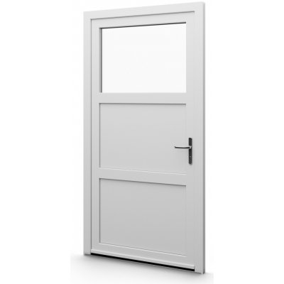 Aluplast jednokřídlové hlavní vchodové dveře ořech/bílé 08 Levé 85 x 200 cm – Hledejceny.cz