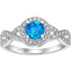 Prsteny SILVEGO Stříbrný prsten CHERIE s modrým opálem JJJ0357C1