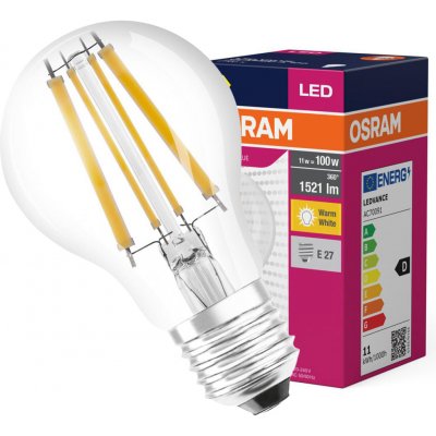 Osram LED žárovka E27 A60 11W = 100W 1521lm 2700K Teplá bílá FILAMENT – Hledejceny.cz
