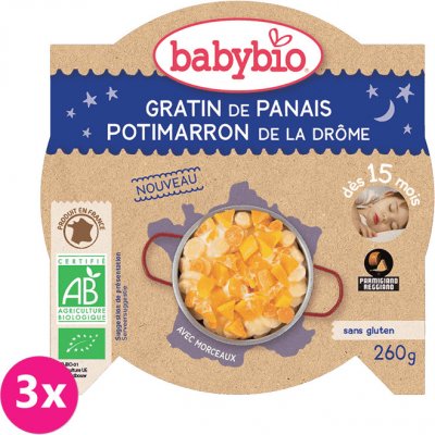 Babybio Večerní menu g ratinovaný pastinák 3 x 260 g – Zboží Mobilmania