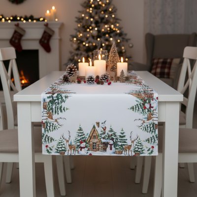 Mybesthome Vánoční ubrus - běhoun CHRISTMAS WOOD 60x120 cm – Sleviste.cz