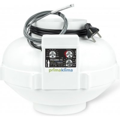 Ventilátor Prima Klima 160mm, 1180 m3/h - regulace teploty a min. otáček, EC motor