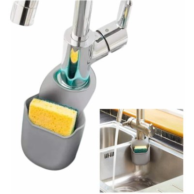 ADEO Držák na houbičku, na baterii, silikonový šedý SiliBisk – Sleviste.cz