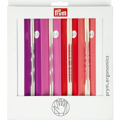 Prym pletací jehlice PRYM ERGO 194000, ergonomické plastové, ponožkové, sada, délka 20cm, velikost 2,5, 3, 3,5, 4mm – Zboží Mobilmania