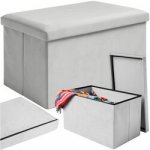 Ruhhy 25994 Taburet skládací látkový, 80 kg, 60 x 30 x 30 cm, světle šedá – Hledejceny.cz