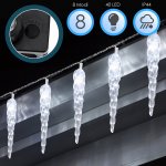Fiqops 40 LED rampouchy světlo opona ledový déšť pohádkové světla postel taneční sál studená bílá