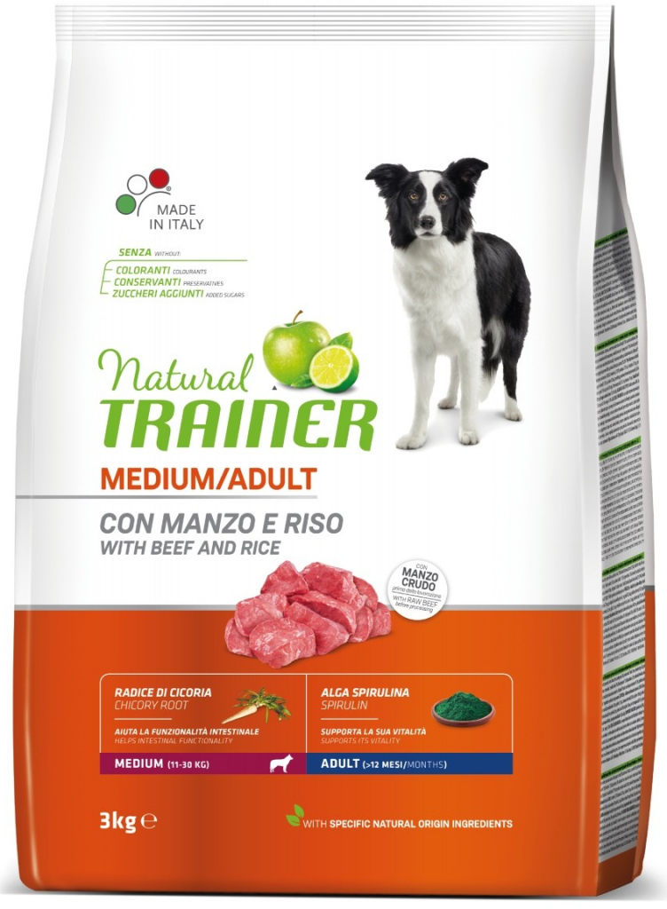 Trainer Natural Medium Adult Hovězí a rýže 3 kg