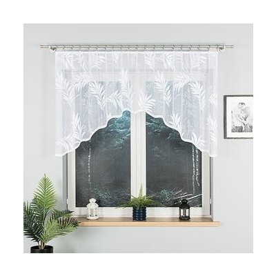 Dekorační oblouková krátká záclona na žabky KAJA 100 bílá 250x100 cm MyBestHome – Hledejceny.cz