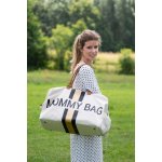 Childhome Mommy Bag Big Canvas Off White Stripes černá/zlatá – Zboží Dáma