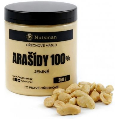 Nutsman Arašídové máslo jemné 100% 500 g – Zboží Mobilmania