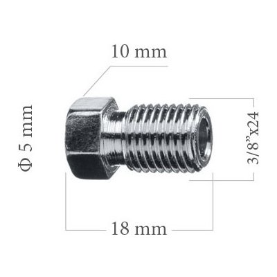 WP Koncovka brzdové trubky 5mm 3/8"x24 10x18mm – Zbozi.Blesk.cz