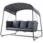 Cane-line Houpačka Cave 214x140x192 cm hliník black umělý ratan graphite sedáky Natté grey – Zboží Mobilmania