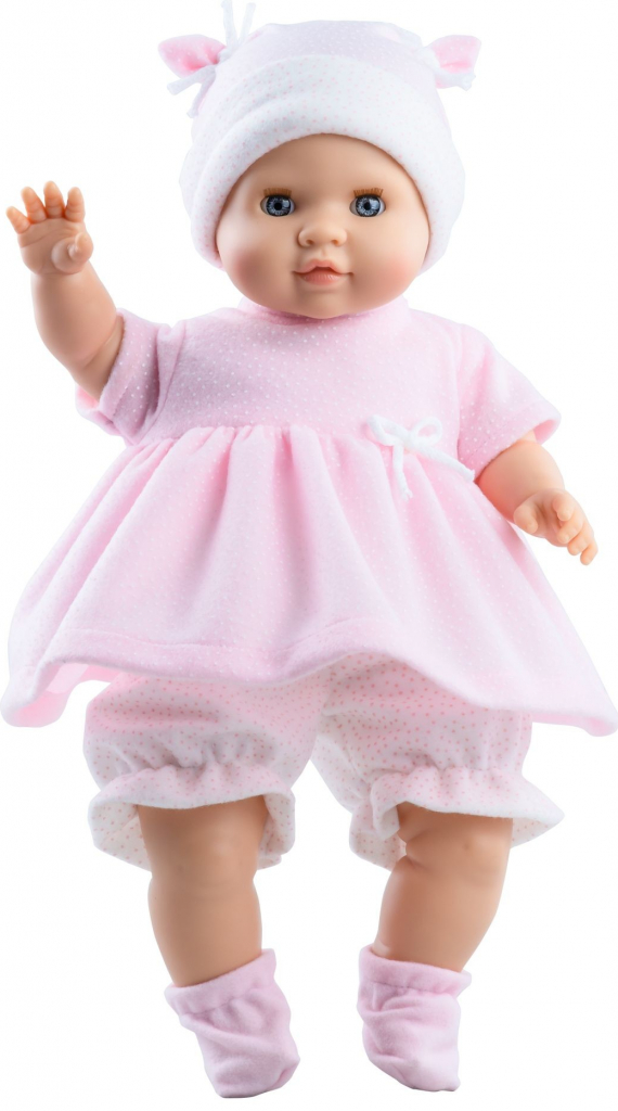 Paola Reina Realistické miminko holčička Amy v růžových šatech