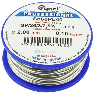 Cín pájka CYNEL 2mm/100g Sn60Pb40 – Zboží Dáma