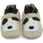 Carozoo Kožené capáčky s koženou podrážkou štěně béžová Béžová – Zboží Dáma