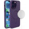 Pouzdro a kryt na mobilní telefon Apple Hurtel MagSafe Woven pro iPhone 13 fialové 5907769357572