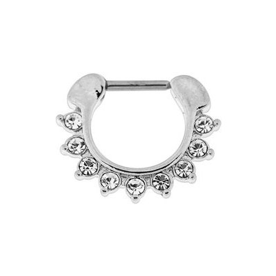 Piercingate piercing do bradavky s kamínky PBR00046 Čirá – Sleviste.cz