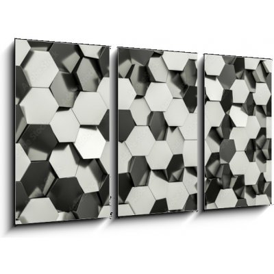 Obraz 3D třídílný - 90 x 50 cm - hexagon geometric background geometrické pozadí šestiúhelníku – Zboží Mobilmania