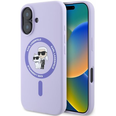 Karl Lagerfeld Ochranný kryt na iPhone 16 - Karl Lagerfeld, Silicone Karl and Choupette MagSafe Purple KLHMP16SSCMKCRHU – Zboží Mobilmania