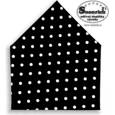 Soonrich bavlněný šátek puntík na černé bsp073 – Zboží Dáma