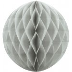 PartyDeco Papírová dekorační koule Honeycomb VELMI SVĚTLE ŠEDÁ průměr 20 cm – Zbozi.Blesk.cz
