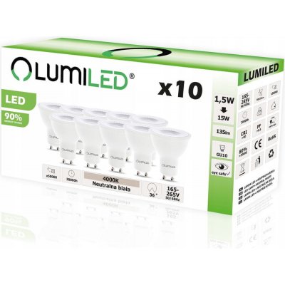 Lumiled 10x LED GU10 1,5W = 15W 4000K 36D