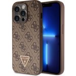 Pouzdro Guess PU 4G Strass Triangle Metal Logo iPhone 15 Pro hnědé – Sleviste.cz