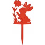 UNI Zapichovátko do květináče zajíček s kytkou červená – Hledejceny.cz
