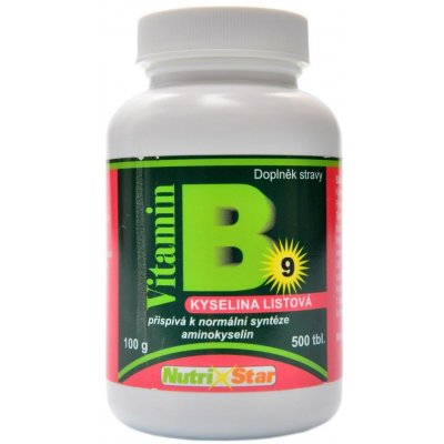Nutristar Kyselina listová - Folacin (vit. B9) 500 tablet – Hledejceny.cz