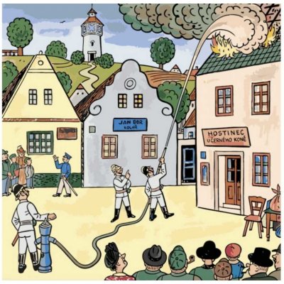 MALUJEŠ JOSEF LADA HYDRANT UPROSTŘED NÁVSI 60 x 90 cm vypnuté plátno na rám – Zboží Mobilmania