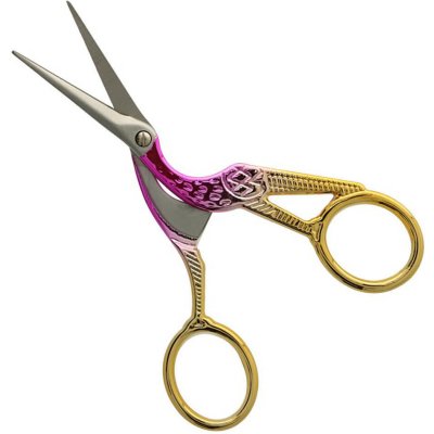 Opry Nůžky vyšívací Borduurschaar 11,5 cm čáp růžová/zlatá – Zboží Mobilmania