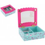 Teddies Skříňka šperkovnice Princess odklápěcí vrch dřevo 12,5x12x5x5cm v krabičce – Hledejceny.cz