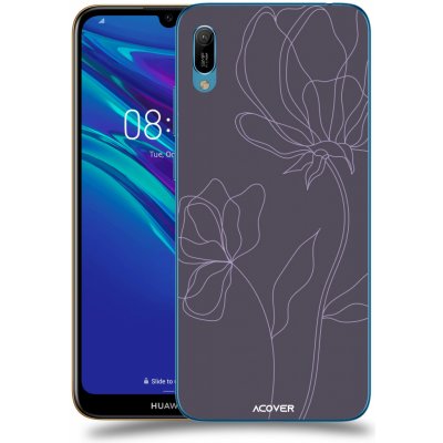 Pouzdro ACOVER Huawei Y6 2019 s motivem Line Flower II – Zboží Mobilmania