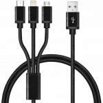 Baseus 018722 3v1 USB-C / Lightning / Micro 3A, 1,2m, černý – Hledejceny.cz