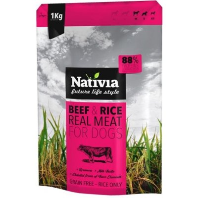 Samohýl Nativia Dog REAL Meat Beef & Rice 1 kg