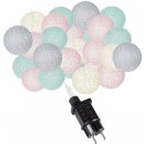 SPRINGOS LED bavlněné koule 5,5 m 20 LED růžová krémová šedá tyrkysová