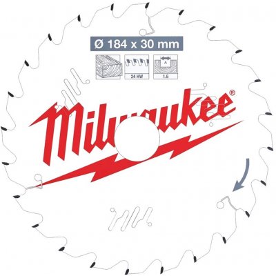 MILWAUKEE Kotouče pro okružní pily CSB P W 184 x 30 x 1,6 x 24ATB 1 ks 4932471297 – Hledejceny.cz