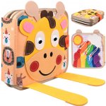 Kruzzel 28067 senzorická montessori manipulační knížka žirafa – Hledejceny.cz