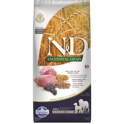 N&D Ancestral Grain Dog Adult Lamb & Blueberry 12 kg – Zboží Mobilmania