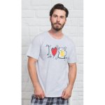 I love beer pánské pyžamo krátké světle šedé – Zboží Dáma