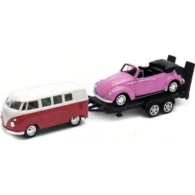 Welly Autovlek Volkswagen T1 + Volkswagen Beetle 1:34