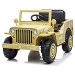 Mamido elektrický vojenský Jeep Willys 4x4 béžový – Zboží Dáma