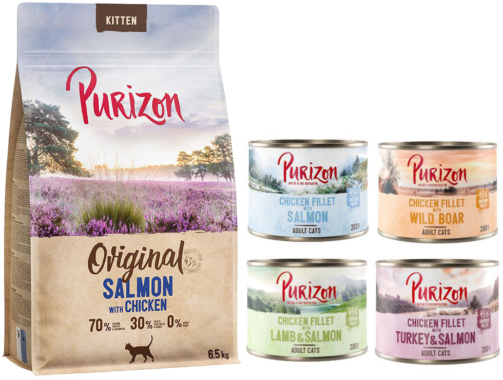 Purizon Kitten losos s kuřecím bez obilnin 6,5 kg