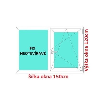 Soft Dvoukřídlé plastové okno 150x120 cm FIX+OS – Zbozi.Blesk.cz